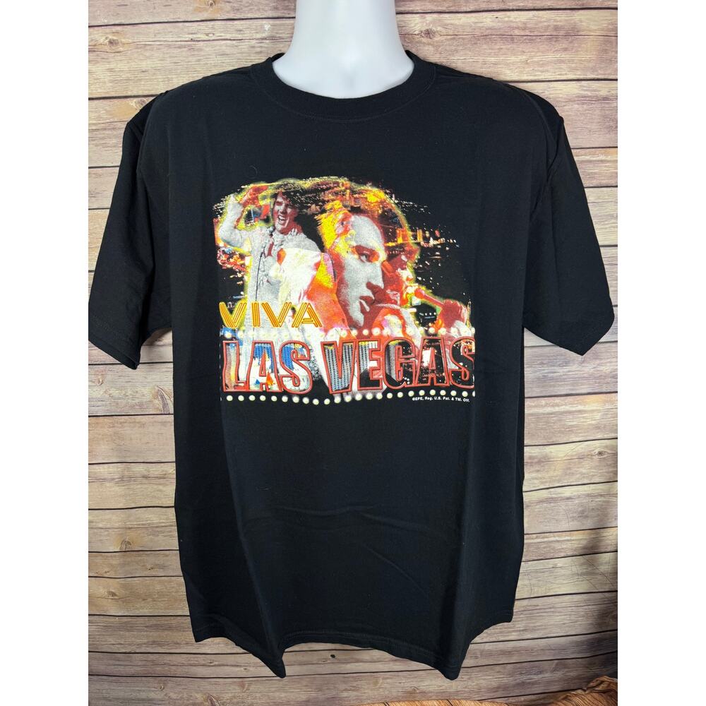 Elvis Presley “Viva Las Vegas – King of Rock” Men’s T‑Shirt – Black – Size XL